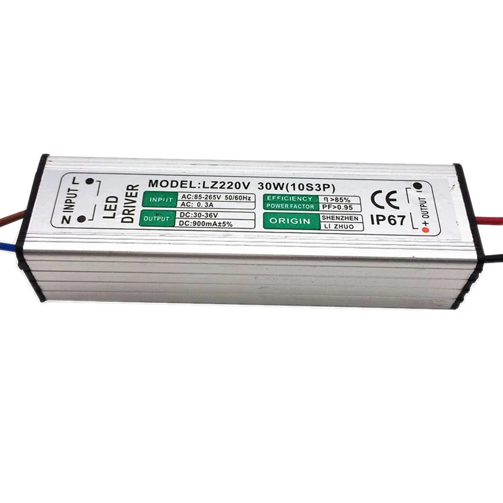 1 шт. AC85V-265V для DC30V-36V светодиодный драйвер 900mA 30 Вт адаптер трансформаторный источник питания Водонепроницаемый непромокаемый для Светодиодная лампа прожектора
