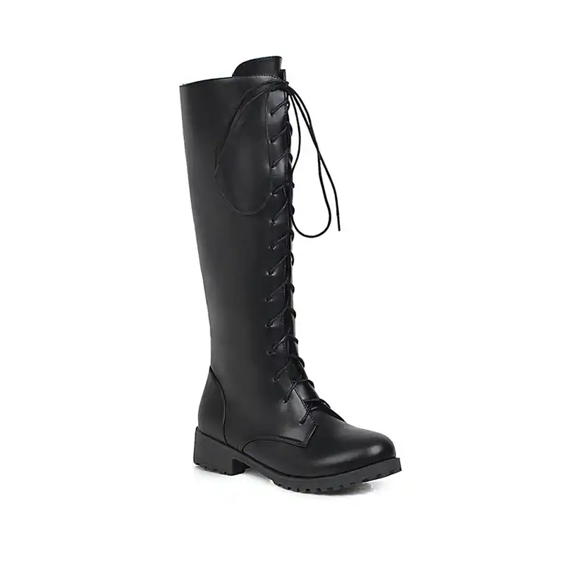 ladies long biker boots