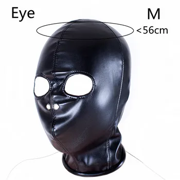 Adult SM Exotic Accessories of 4 Style Leather Bondage Hood Sex Toys with Open Mask for Men Women Fetish BDSM Flirting Game Tool 3