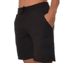 Короткие Брюки с карманами для фитнеса на шнурке, мужские однотонные шорты для тренировок, бодибилдинг, облегающие домашние шорты с эластичной резинкой на талии, 3 цвета