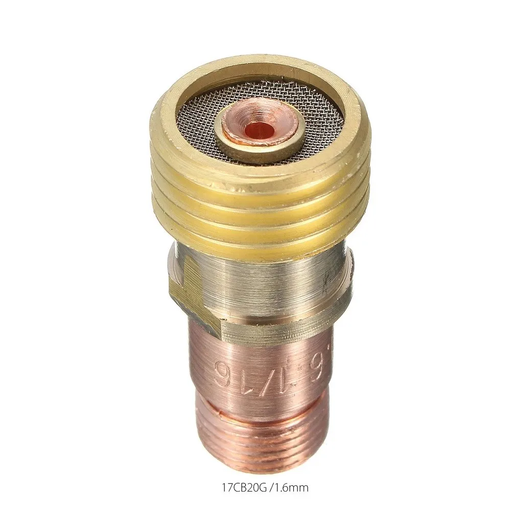 TIG 17GL Collet Body Gas Lens Lenz Connector With Mesh For PTA DB SR WP-17/18/26 Torch Welding Accessories gas torch welding torch