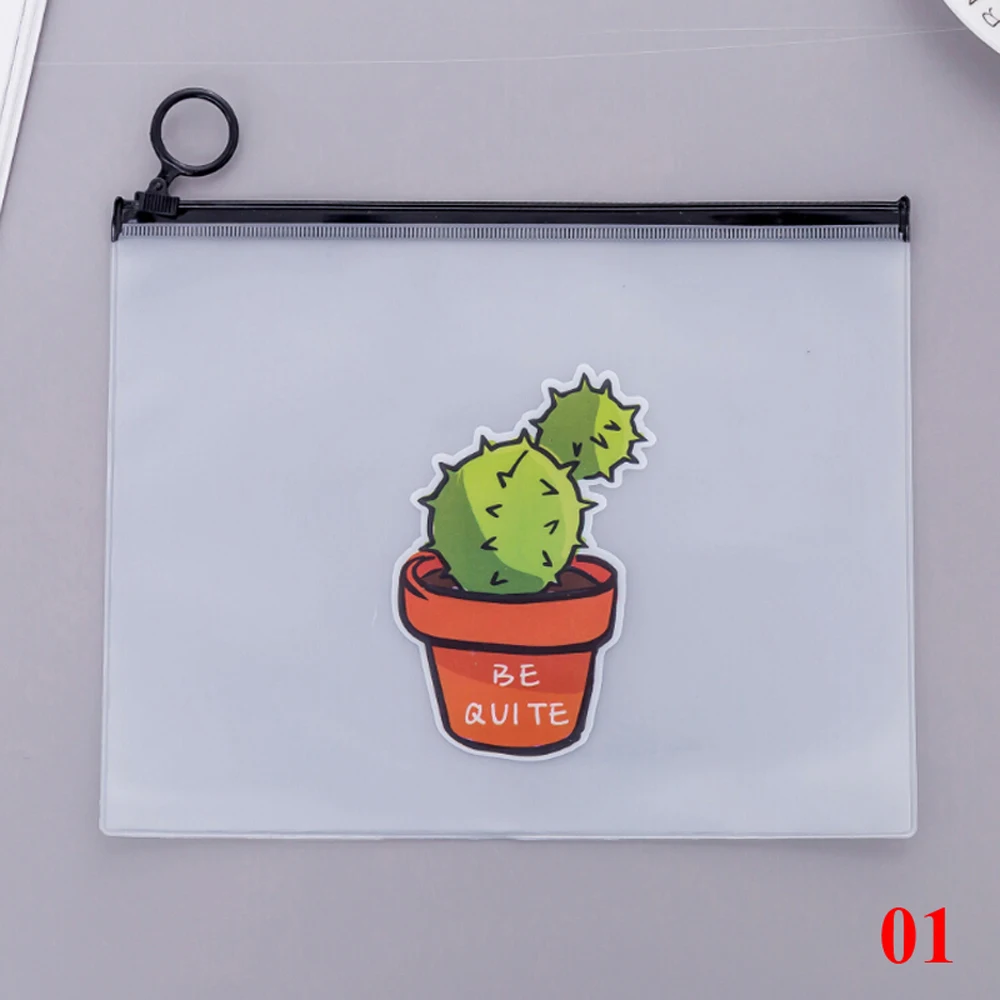 Карандаш кактус чехол прозрачный ПВХ сумка для карандашей Канцелярия сумка для хранения пенал бумажные школьные принадлежности - Цвет: a cactus