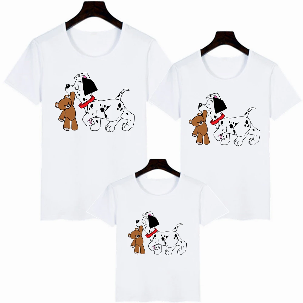 

Disney Films 101 Dalmatians Print Children Tshirt Casual Funny Baby Girl Boy T Shirt Gift for Famliy Look Top Adult Unisex Tee
