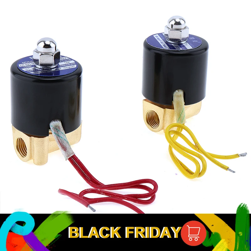 1/4" AC Check Valve 110V / 220V Electric Solenoid Valve Brass Pneumatic Valve Body for Water