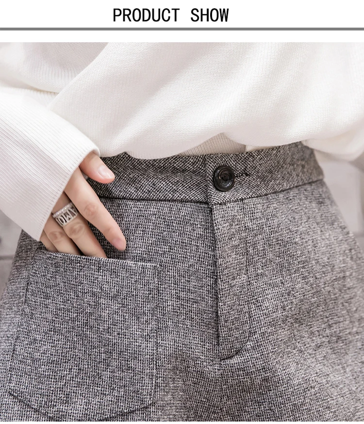 Женские шерстяные шорты, Элегантные повседневные шорты для женщин, удобные, высокая талия, широкие, а-силуэт, шорты, зимние, плотные шорты