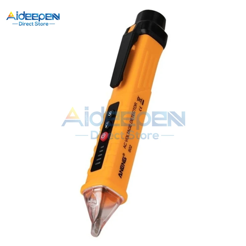 Yellow СВЕТОДИОДНЫЙ цифровой 12-1000V детекторы напряжения переменного тока Non-контактный тестер ручка Напряжение счетчик детектор напряжения Тесты карандаш для инструментов электрика - Цвет: Yellow