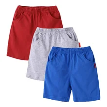 Летние из хлопка для мальчиков и девочек детские короткие шорты пляжные шорты детские дети Костюмы милая, для младенцев-мальчиков Спортивная пляжная одежда брюки От 2 до 9 лет