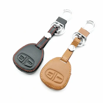 

Super Quality 100% Leather Cover Wallet Key Remote Case For Mitsubishi Outlander ASX Colt LANCER Grandis Pajero Sport 2 Buttons