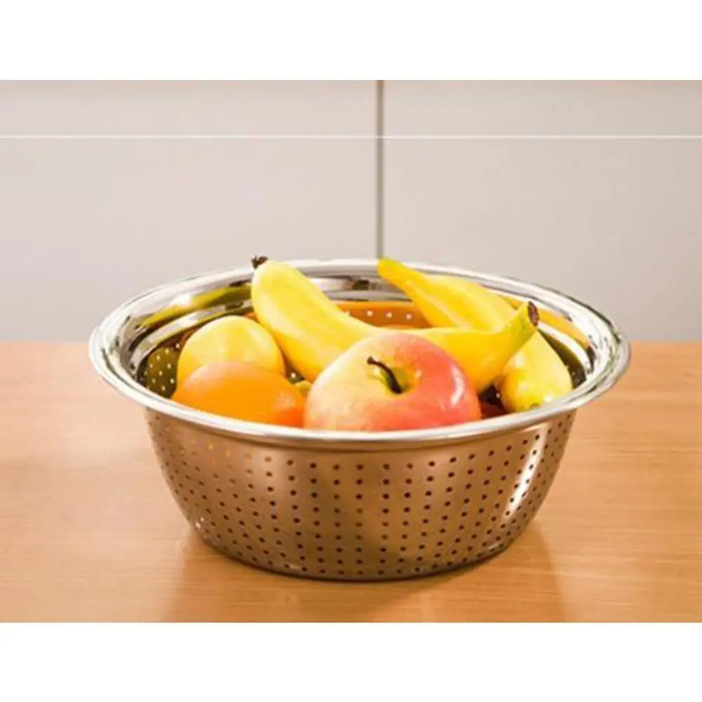 Булат из нержавеющей стали Lubang Keranjang Buah слив Beras Сетчатое сито Saringan Makanan Membersihkan