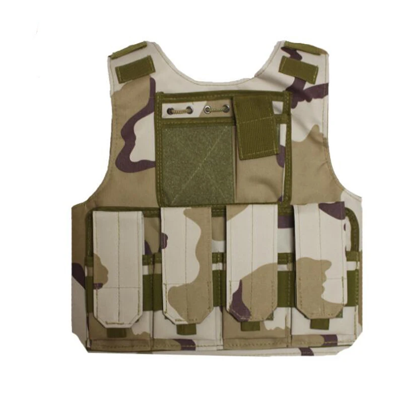 Детская верхняя одежда CS, защитный жилет для стрельбы, детский военный боевой тренировочный жилет для кемпинга, охоты, Многофункциональный тактический жилет - Цвет: Desert