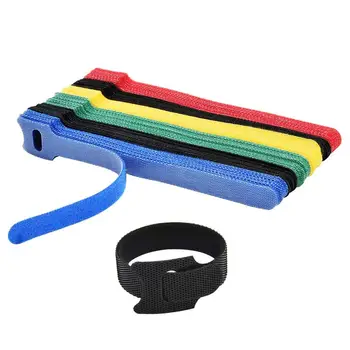 

50PCS Reusable Fastening Cable Ties Adjustable Cord Ties Hook and Loop Cords Management Wire Organizer Wraps