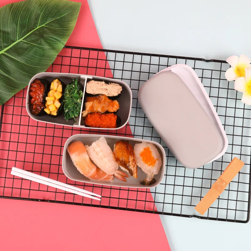 Пластиковый Ланч бокс милый детский Bento 2 слоя|box box|box lunch boxlayered box |
