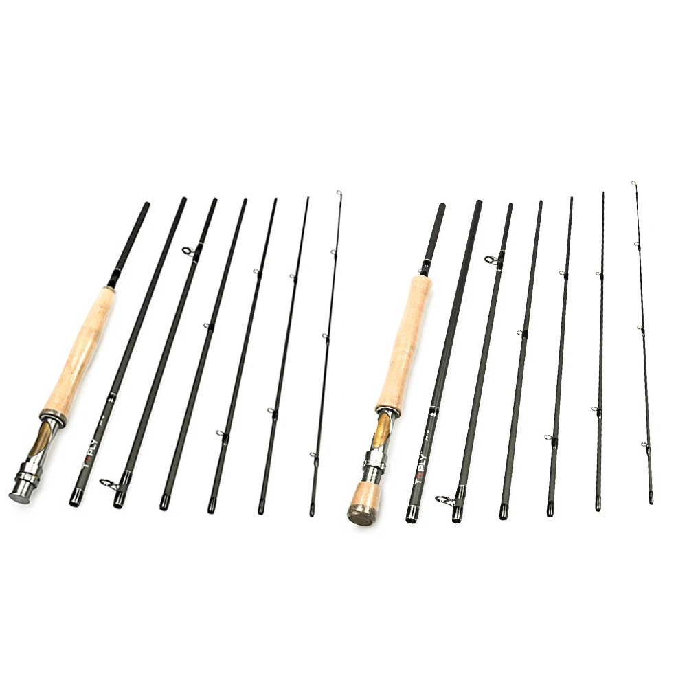 

New 2.7M Lightweight Fishing Rod with Wooden Handle 7 Sections Carbon Fly Fishing Rod for Seawater Freshwater Boat Fishing Pesca