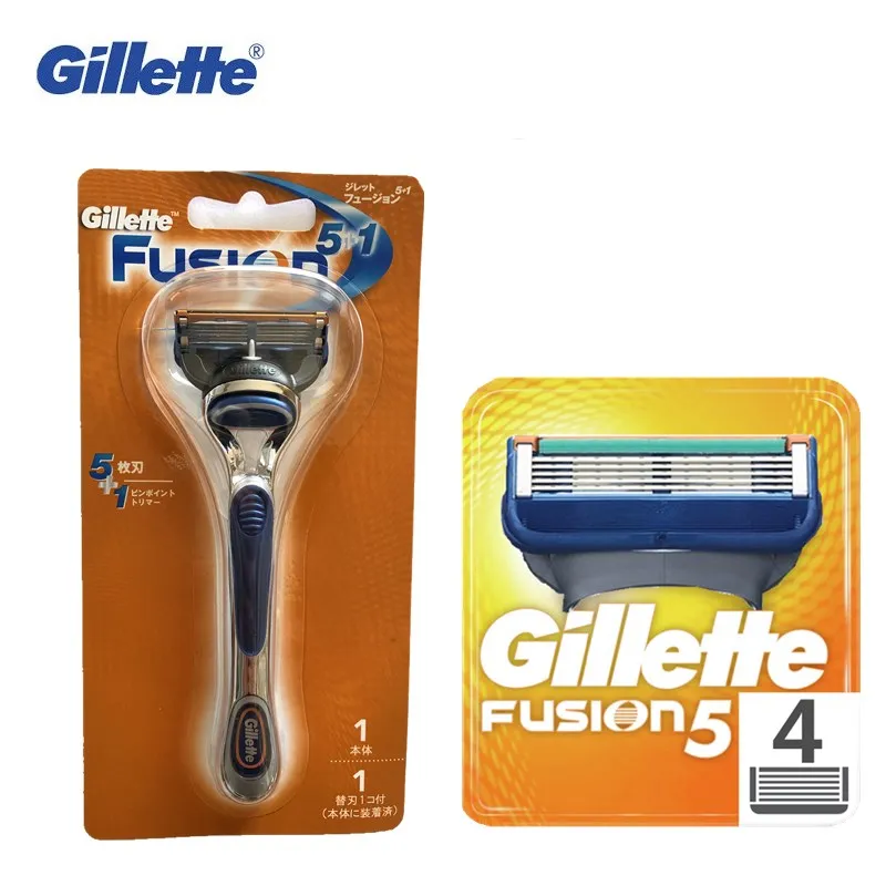 

Gillette Fusion Holder with 5 Replaceable Cassettes Shaving Fusion Shaving Cartridge Fusion Removable Razor Blades for Men