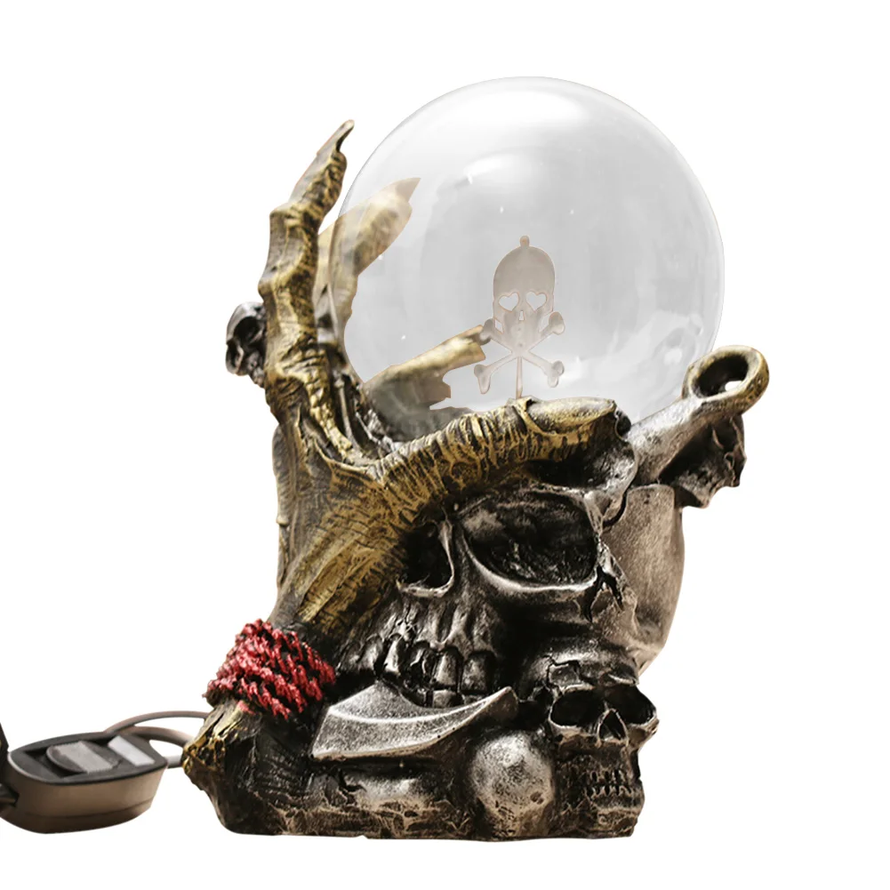 

Skeleton Hands Touch Sensitive Home Decoration Sculpture Electronic Magic Ball Luminous Glass Figurine Plasma Party Night Light