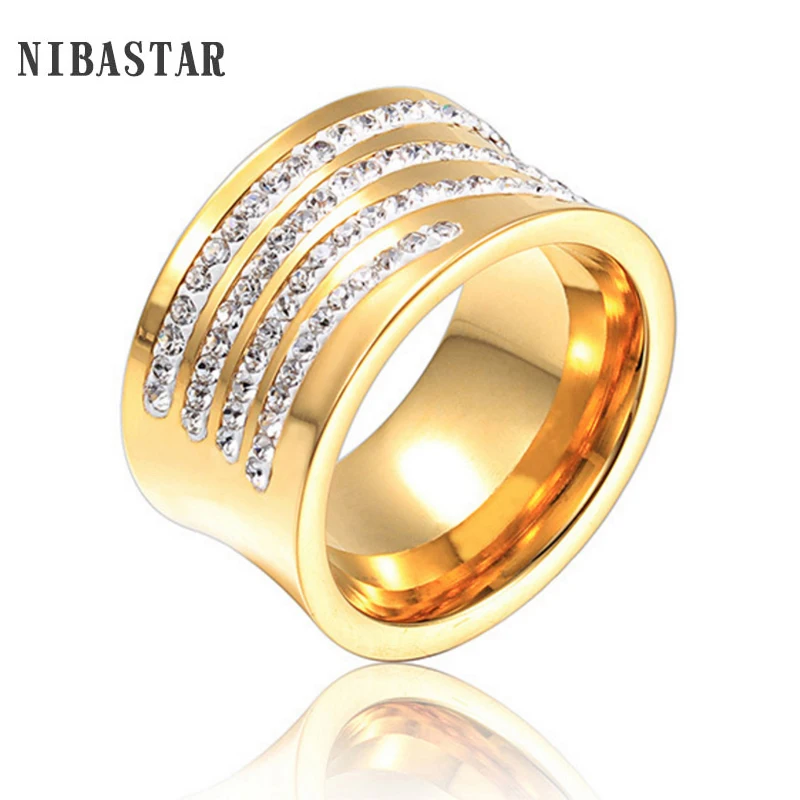 Кольца с кристаллами NIBA для женщин, прозрачные стразы из нержавеющей стали, свадебные женские ювелирные изделия для подростков