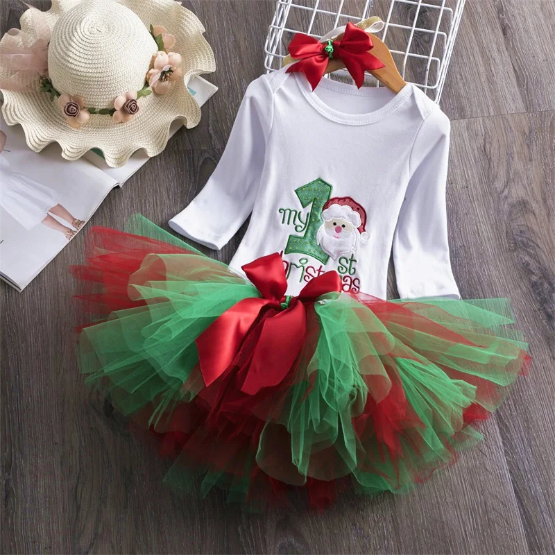 Маленькая принцесса с цветочным рисунком Единорог платье для маленьких девочек; зимнее Платье для первого дня рождения, многоярусная юбка одежда для мальчиков 12 месяцев крестильное платье