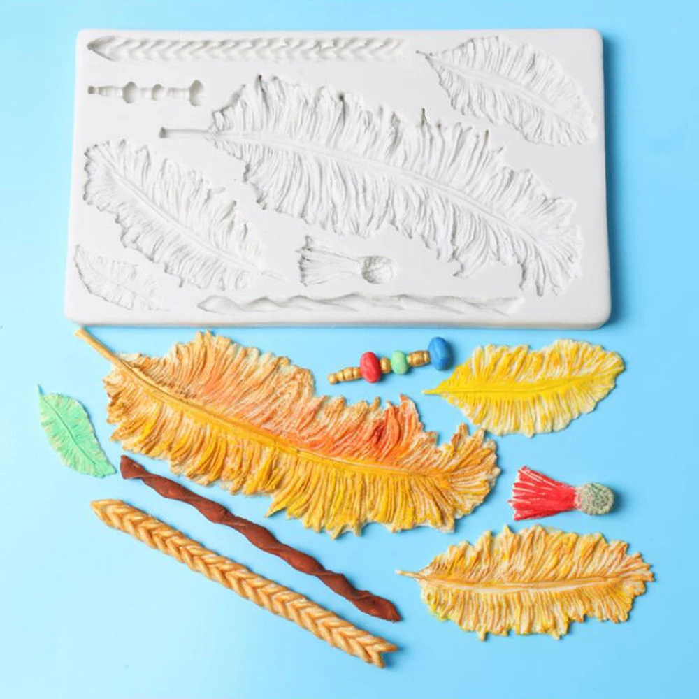 Sugarcraft перо силиконовая форма помадка форма для украшения торта инструменты форма для шоколадной мастики
