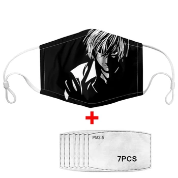 

Death Note Print Filtered Dust Mask Cartoon Pattern Face Mouth Mask Japanese Anime Print PM2.5 Mouth Mask with Free Filter 7 Pcs