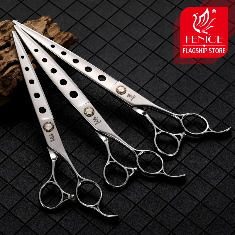 Dog Grooming Scissors Fenice 7/7.5/8 Inch Jp440c Pet Dogs Gromming Scissors Straight Shears Sharp Edge Animals Cat Hair Cutting Barber Tools