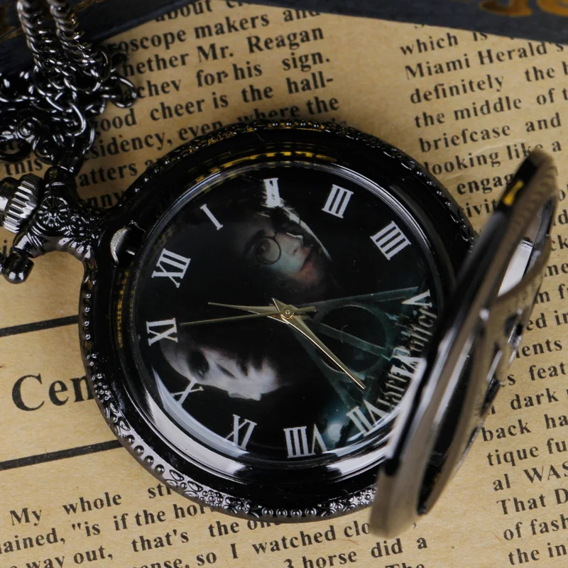 Classic Magic Hollow Triangle Carving Quartz Pocket Watch Necklace Clock Pendant Unisex Fob Watches reloj hombre