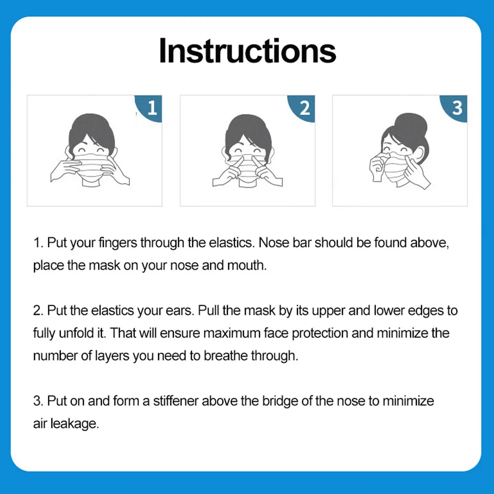 10-50pcs Mask Disposable Face Mask Black Nonwove 3 Layer Mouth Mask Filter Anti Dust Breathable Protective Adult Earloops Masks 6