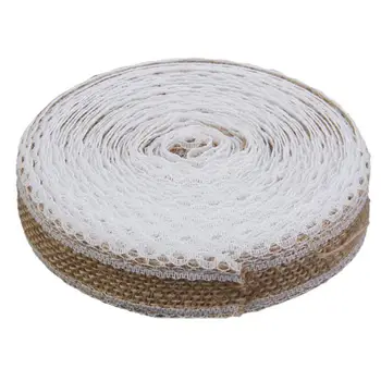 

1 Roll 10M Burlap Ribbon Lace Border for Sewing Craft Wedding Decoration
