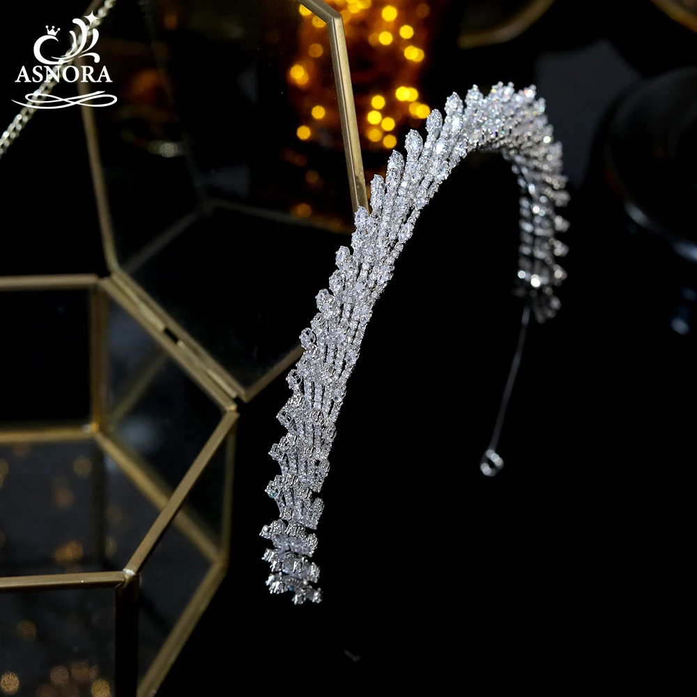 Fashion Bridal Hair Accessories Hair Band Crystal CZ three-Dimensional Headband Wedding Hair Accessories Bridal Crown A00859