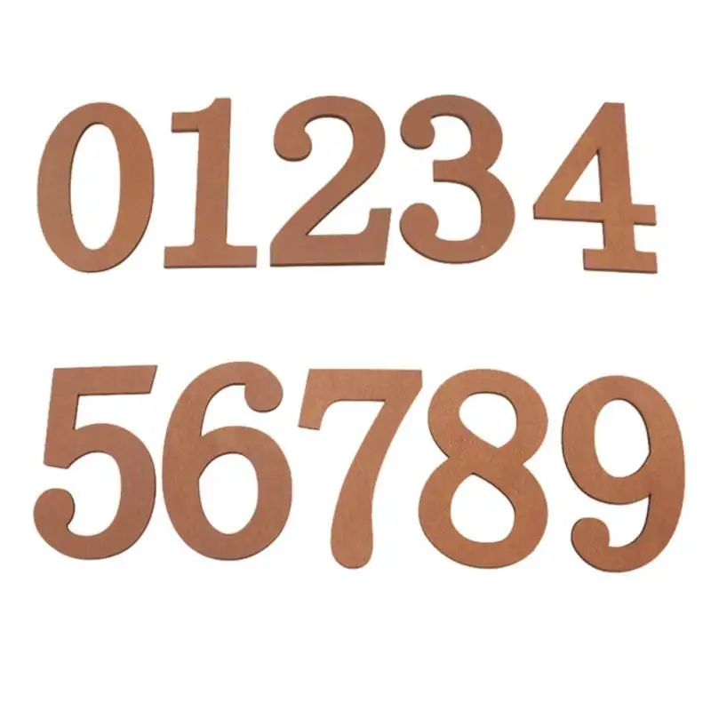 

10Pcs Plywood Wooden Number 0 to 9 Decorative Sign Board for DIY Craft