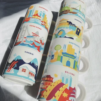 

Creativity City Cup USA City Bone china Mug Global Collection Ceramic Japan England London ShaiHai ShenZhen BeiJing City Mug