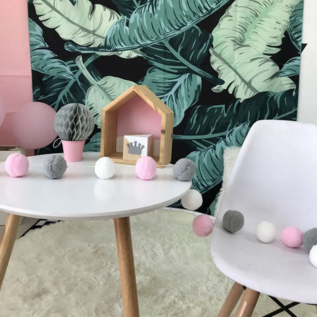 2 м DIY Macaron цветной шар для волос Декор баннер Детская комната украшения бамперы для постельных принадлежностей Детская Вечеринка Флаги дети девочки декор комнаты