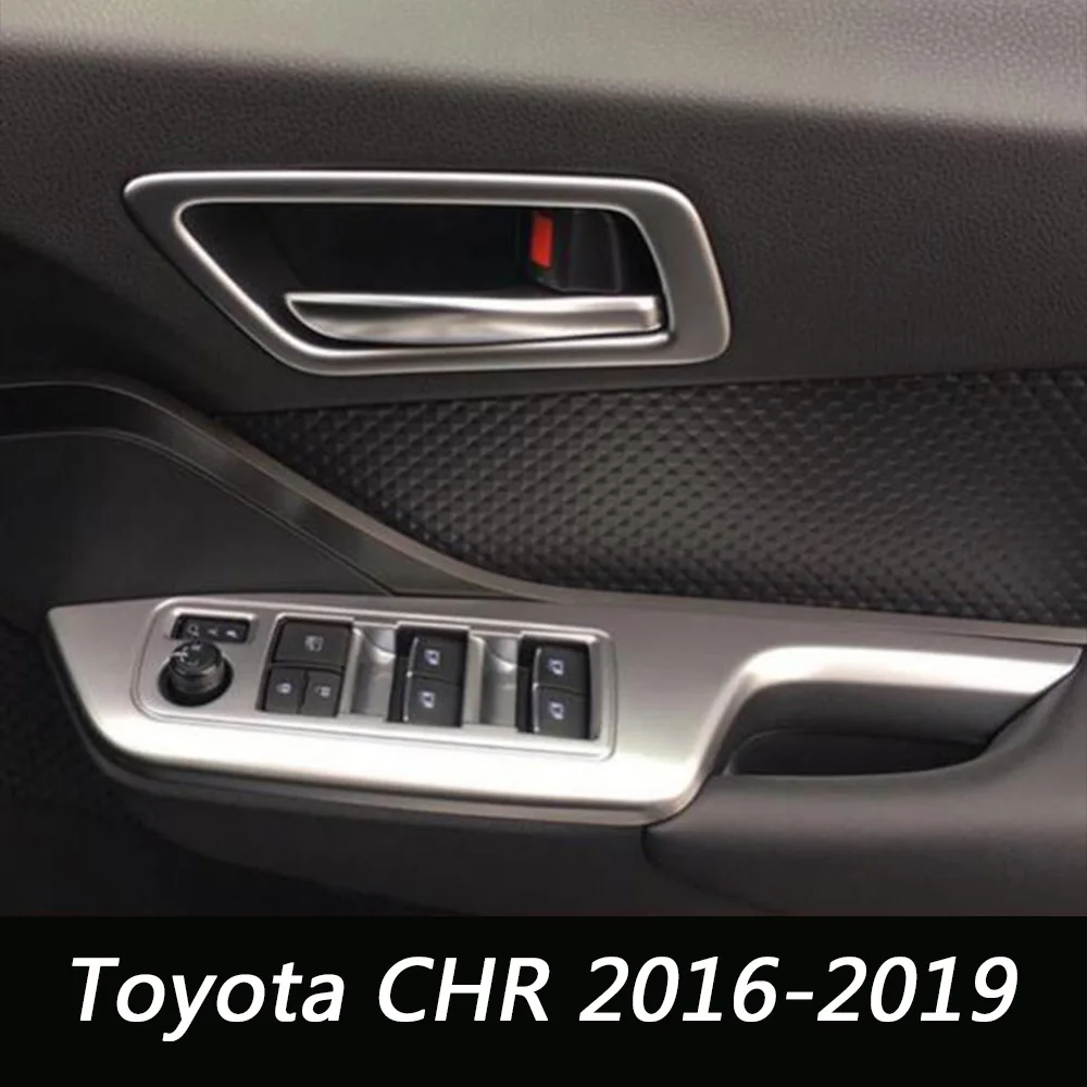 

Door Armrest Window Switch Frame Sticker For Toyota C-HR CHR 2016 2017 2018 2019 Sequin Cover Car Styling Interior Accessories