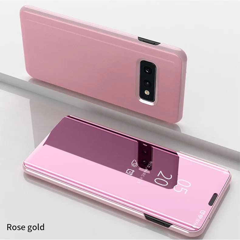 Rose gold Для samsung galaxy S11 S11 Plus A51 чехол роскошный зеркальный кожаный умный флип-чехол для samsung S11E A50 S10 - Цвет: Rose gold