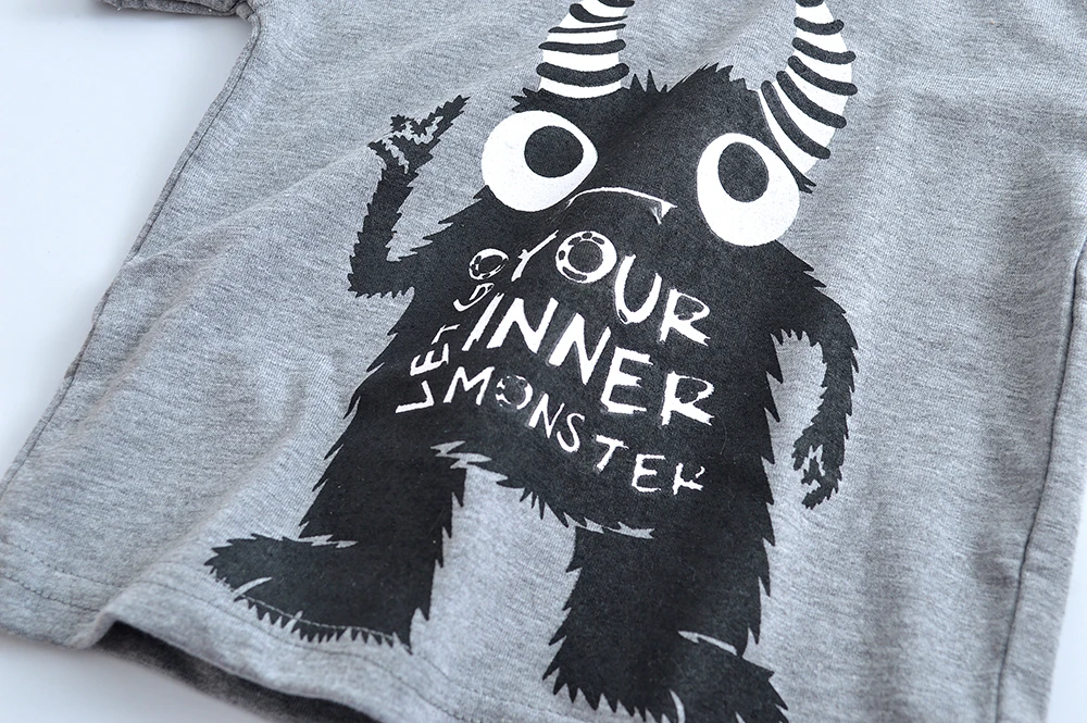 Let Go Your Inner Monster/комплекты одежды для малышей Одежда маленьких мальчиков (топы с
