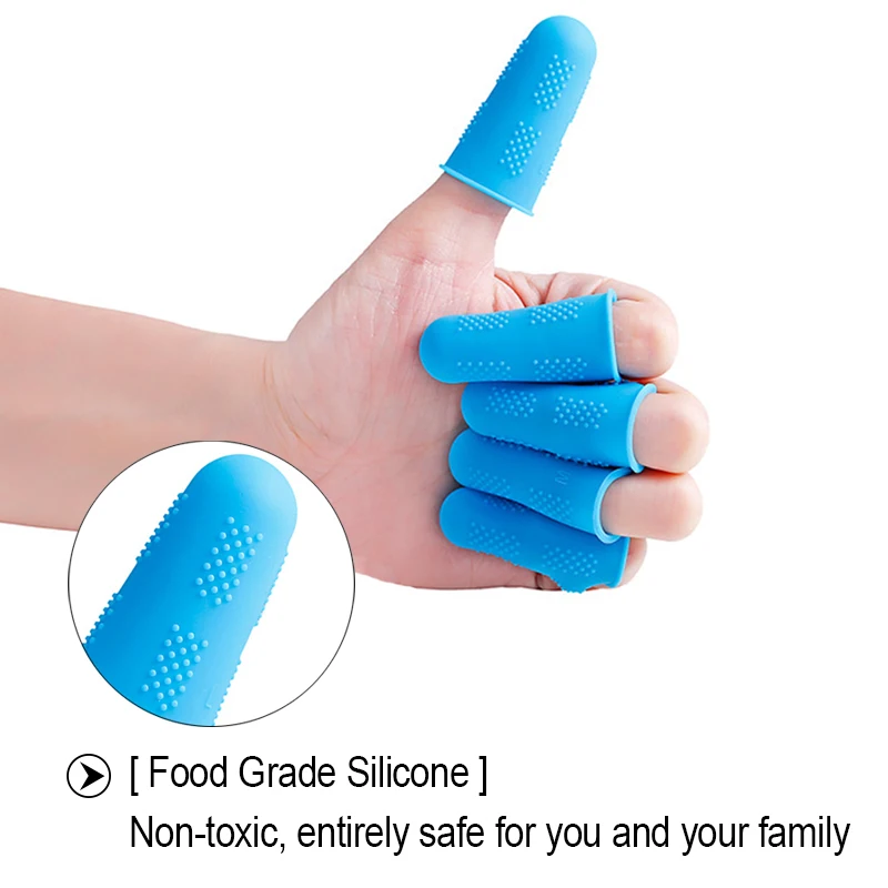 TEENRA 5Pcs Anti-cut Hot Glue Gun Finger Caps Silicone Finger Protector Heat Resistant BBQ Gloves Anti-slip Cover Protector