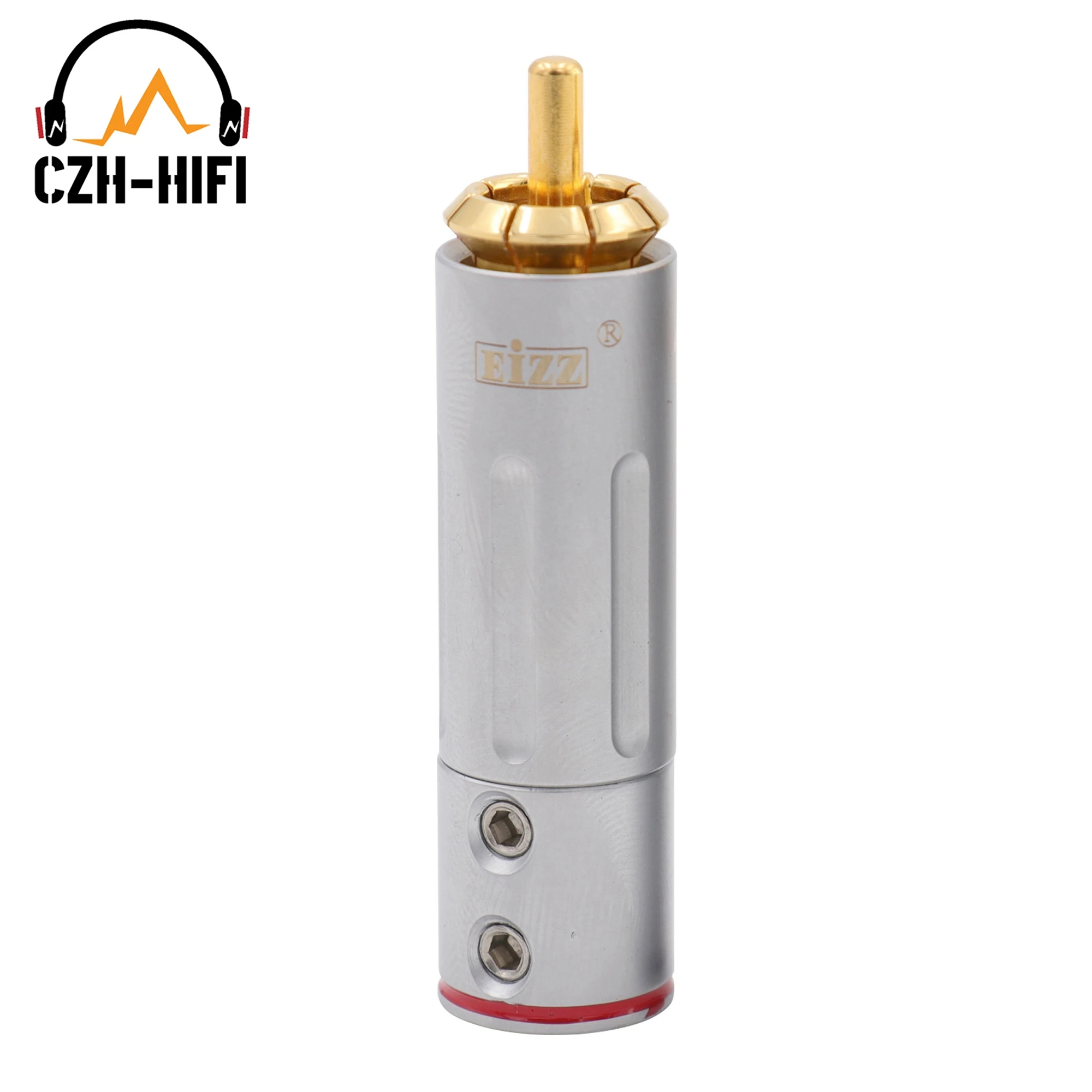 Eizz-high End Conector Rca Plug Latão Banhado a Ouro 24k Adaptador com Bloqueio Hifi Áudio Vídeo Amp tv av Dvd Cabo de Sinal - Image 2