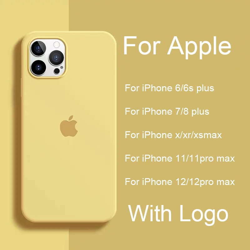 

Original official With LOGO Case For iphone 7 8 6S 6 Plus X XS MAX XR For iPhone 11 12 Pro Max CSAE SE2020 Silicone Case