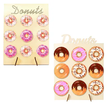 

Wedding Decoration Donuts Wall Sweet Rustic Donut Boards Stand Wooden DIY Donut Wall Dessert Bar For Birthday Party Decor JL71
