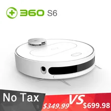 360 S6 1800Pa Robot Vacuum Cleaner Automatic Sweeping Dust Sterilize Smart Plan Washing Mopping Remote Control With LDS Sensor dibea gt200 smart gyroscope robot vacuum cleaner for home automatic sweeping dust sterilize smart planned washing mopping