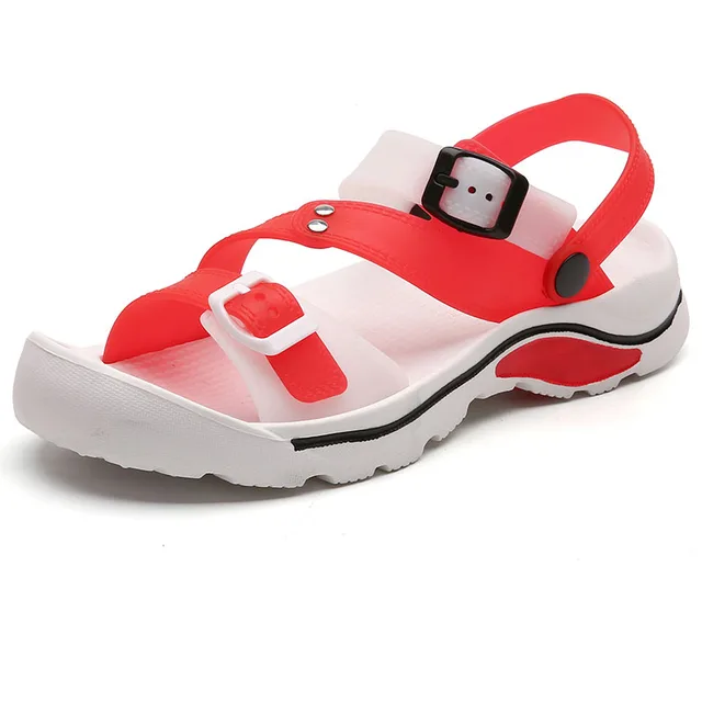 2021 Fashion Women Sandals Beach Shoes Summer New Designer Casual Slippers Ladies Platform Breathable Zapatos Casuales De Mujer White Red G-111