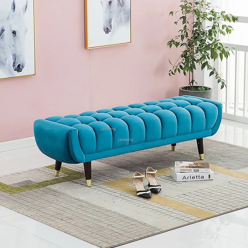 Modern Living Room Furniture Sofa Chair Door Leisure Long Sofa Stool Nordic Fashion Clothing Store Change Shoes Long Stool