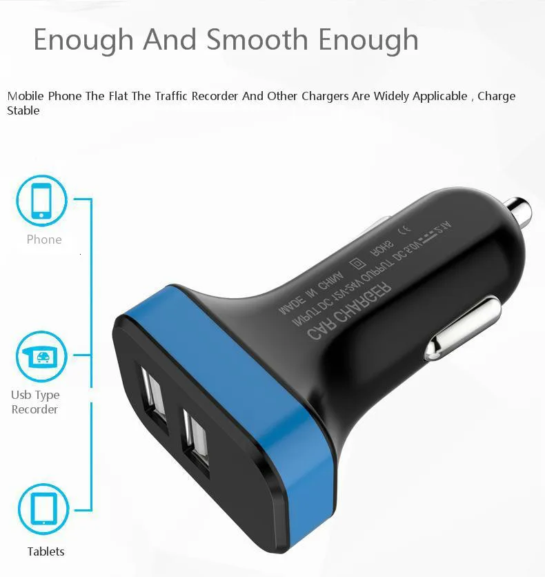 Автомобильное зарядное устройство с двумя usb-портами 2.1A, 5 В, светодиодный дисплей, универсальное автомобильное зарядное устройство для телефона Xiaomi, samsung, S8, iPhone X, 8 Plus, планшет