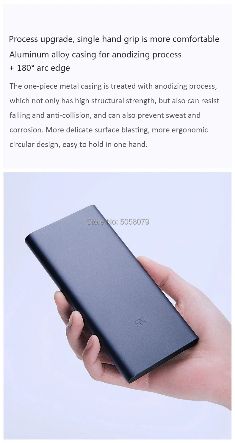 10000 мАч Xiaomi Mi power Bank 2 Внешний аккумулятор 15 Вт Quick Charge power Bank 10000 PLM09ZM с двумя выходами USB для телефона