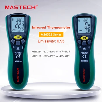 

MASTECH MS6522A/B NEW Digital Temperature Meter Tester Laser Pointer Non-contact Infrared IR Thermometer -20C~300C/500C
