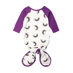 Одежда для новорожденных с принтом радуги, с длинным рукавом спальный мешок Мягкий хлопок Пеленальное Одеяло Обёрточная бумага Одеяло на