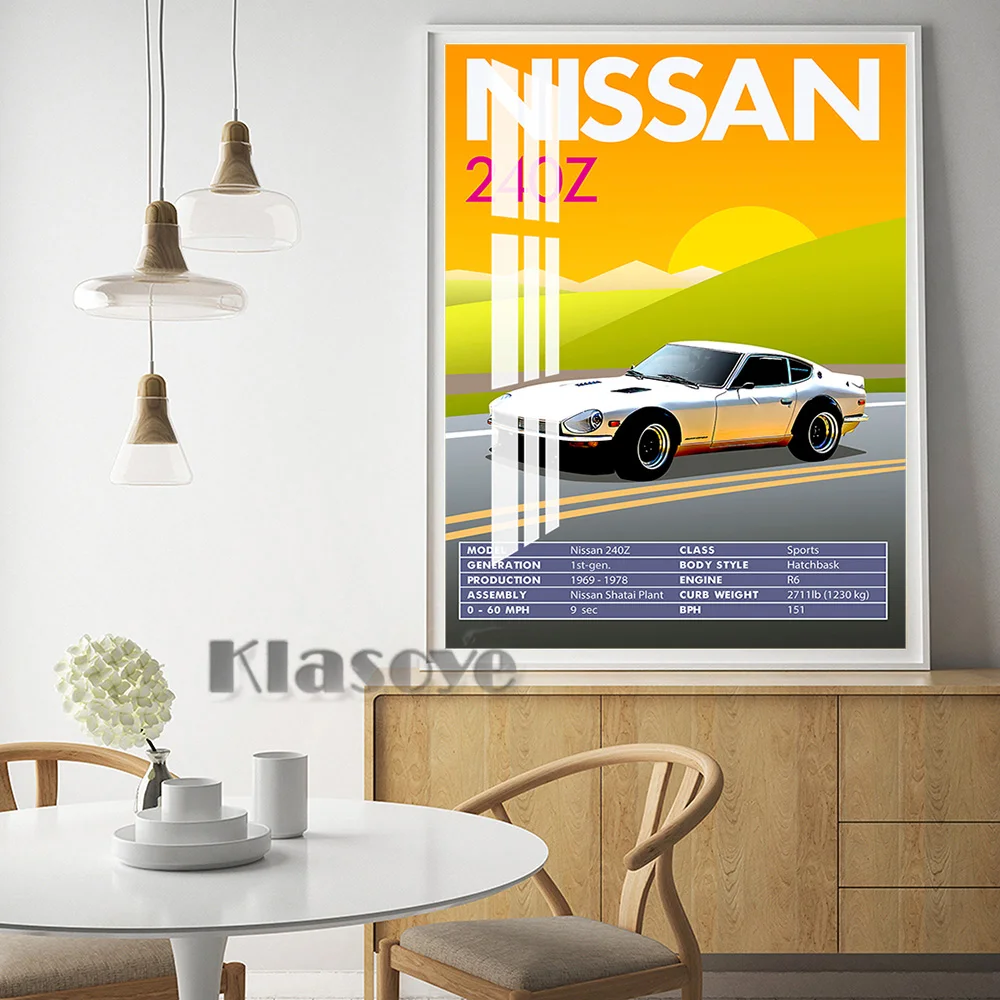 

Classic Japanese Car Advertising Vintage Art Prints Poster Retro Canvas Painting Bar Pub Club Wall Hanging Picture Home Decor