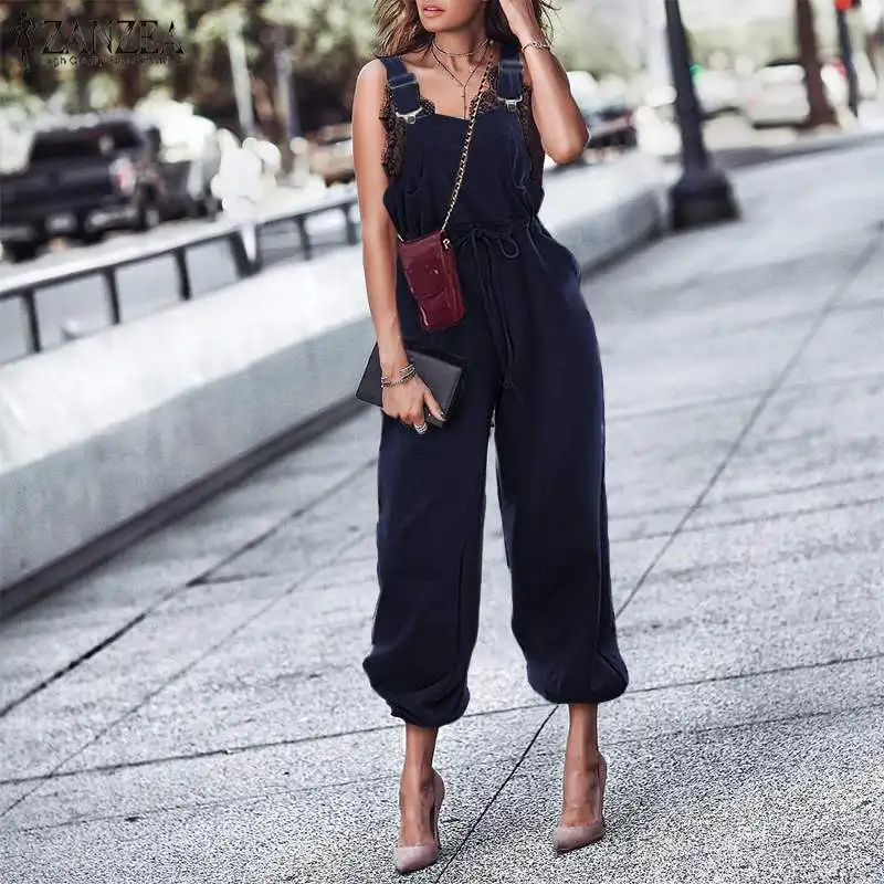black jumpsuit with elastic ankle