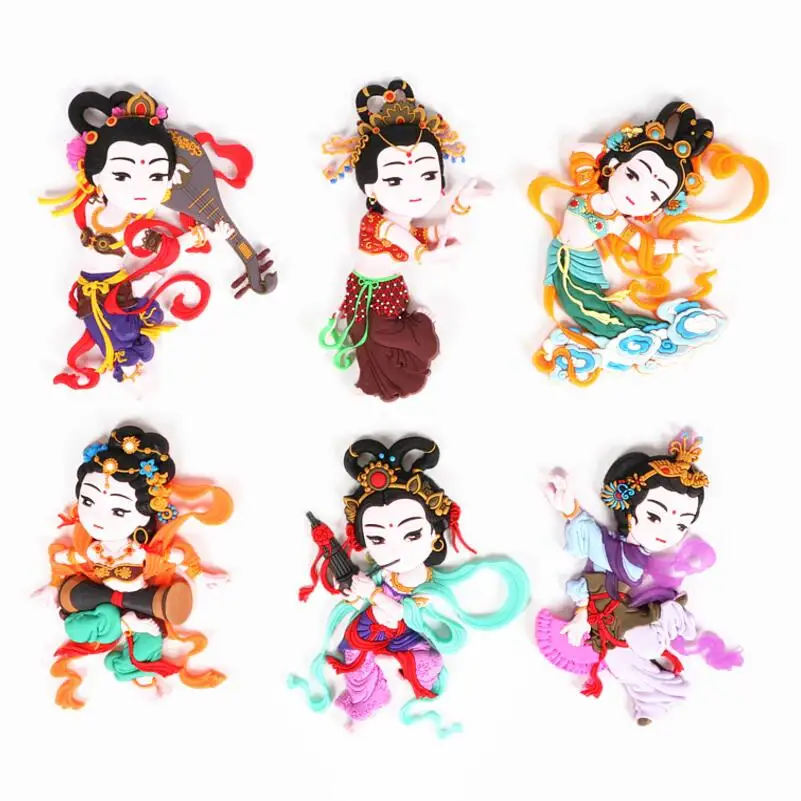 

Chinese Classical Character Girl 3D Fridge Magnets World Travel Souvenirs Refrigerator Magnetic Sticker Home Decortion