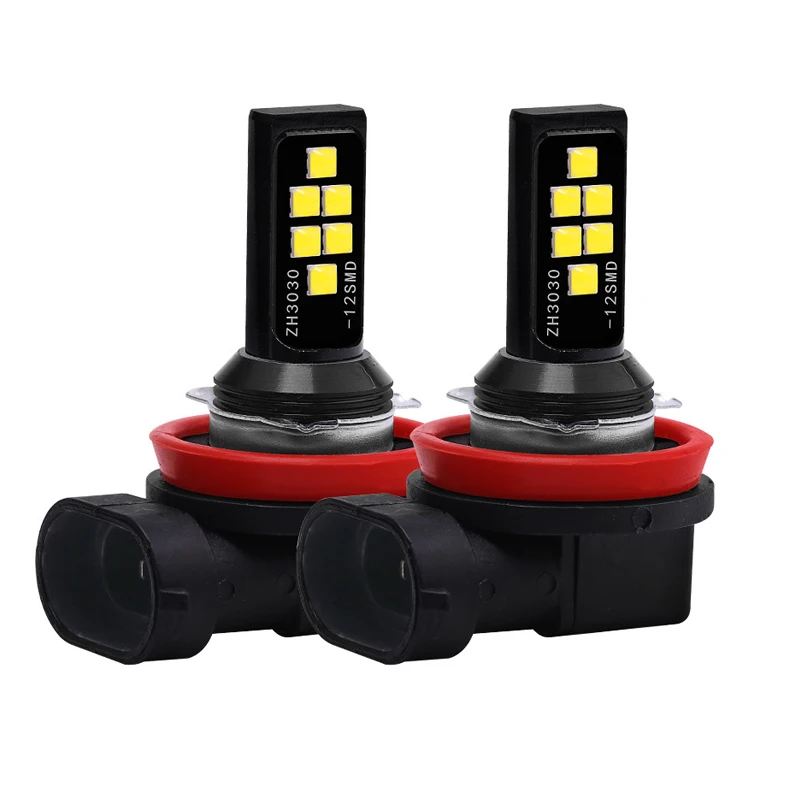 2 шт. H11 H8 H4 H1 H3 H7 9005 9006 3030 12SMD чипы туман светильник вождение автомобиля лампы авто светодиодный Canbus лампы дневные ходовые огни автомобиля, вождения, бега, 12V