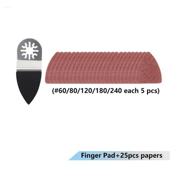 

25/50PCS Finger Sanding Paper Sander Sheet Pad Kit For Oscillating Multitools Saw Blades Parts Triangular Sandpaper Power Tool